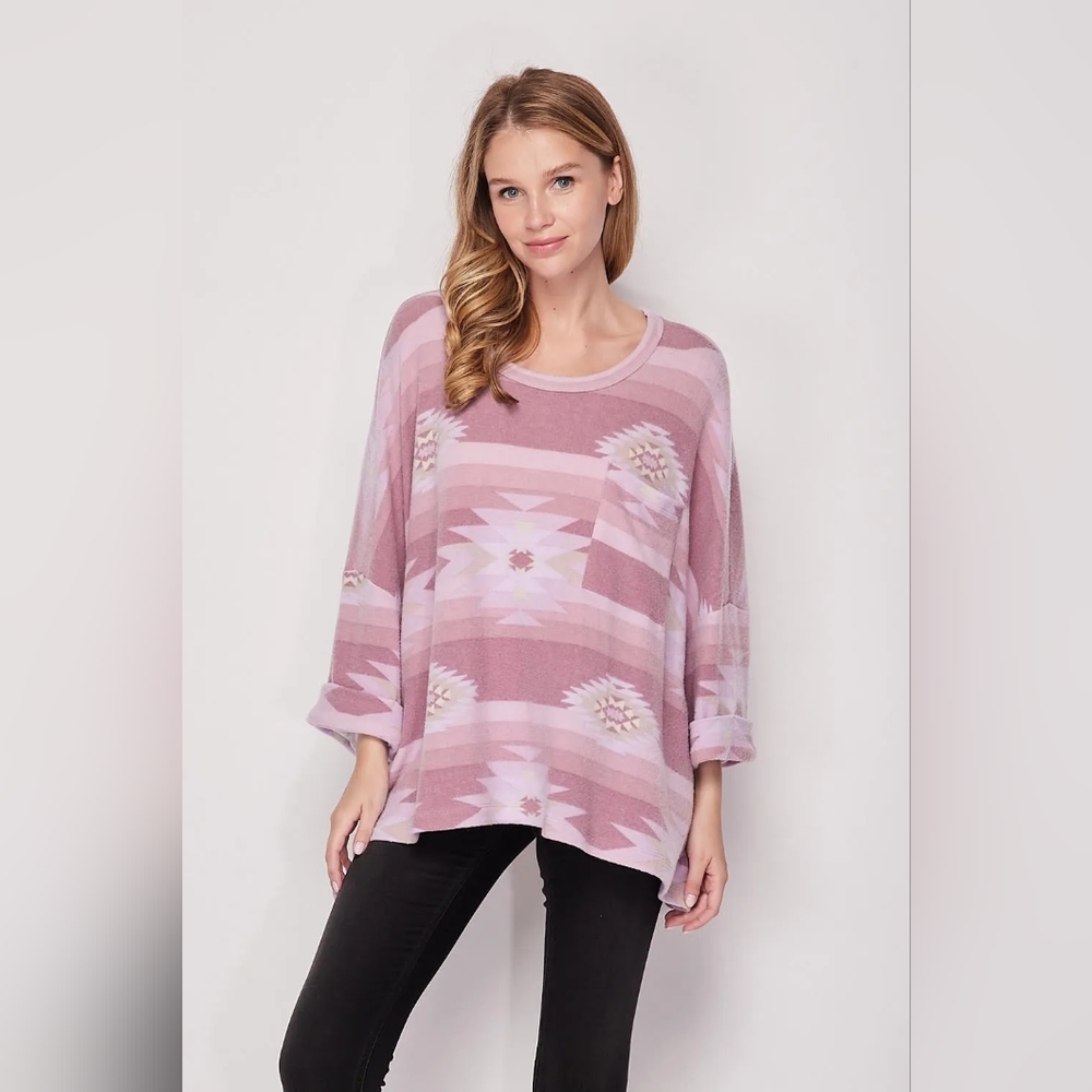 Pink Cozy sweater blouse